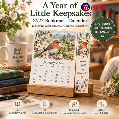 🌸 2027 A Year of Little Keepsakes – 12-in-1 Bookmark Calendar - 🎁Bookmark calendar