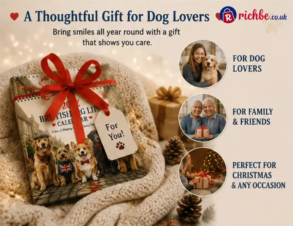 🐕 2027 British Dog Life Calendar – 12 Months of Adorable Dogs & Beautiful British Moments – Wall Calendar Gift for Dog