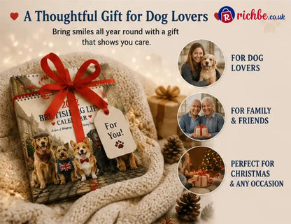 🐕 2027 British Dog Life Calendar – 12 Months of Adorable Dogs & Beautiful British Moments – Wall Calendar Gift for Dog