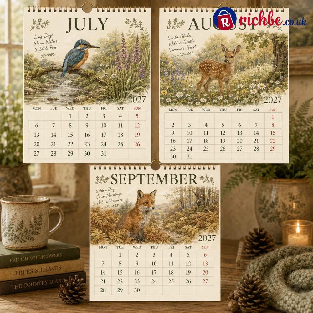 🦊2027 British Woodland Calendar｜A4 Hanging Calendar