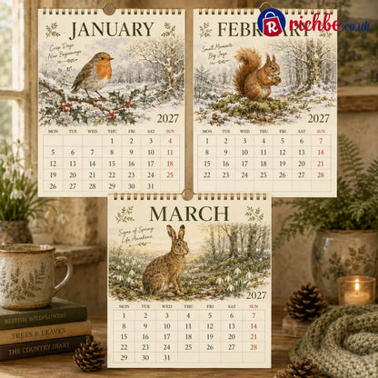 🦊2027 British Woodland Calendar｜A4 Hanging Calendar