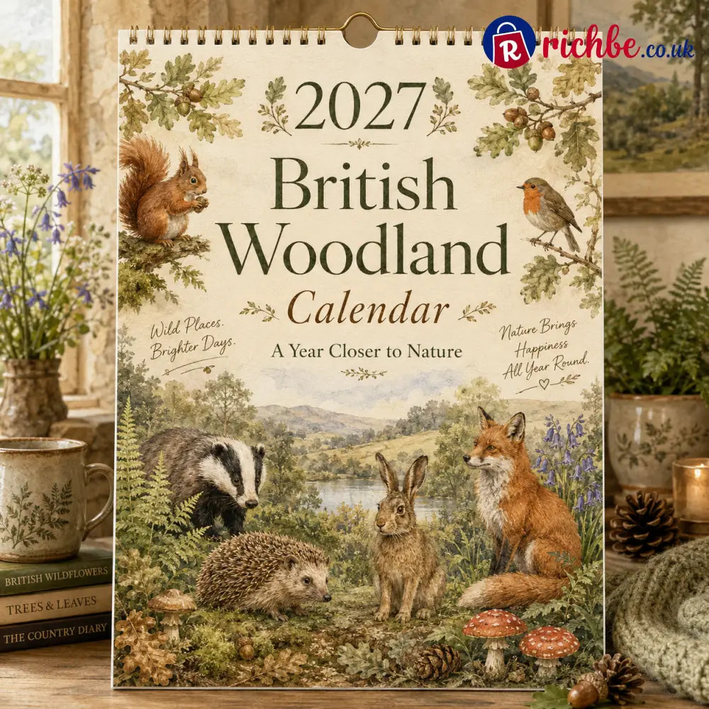 2027 British Woodland Calendar｜A4 Hanging Calendar