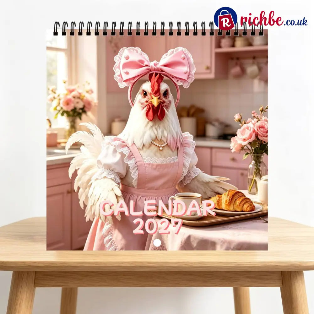 🐔 2027 Chicken Wall Calendar 12-Month Spiral Planner With Notes - 2027 CALENDAR📅