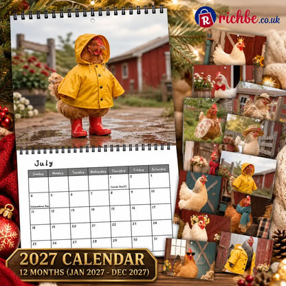 🐔 2027 Farm Chicken Calendar – 12 Months of Farmyard Charm & Feathered Fun - 2027 CALENDAR