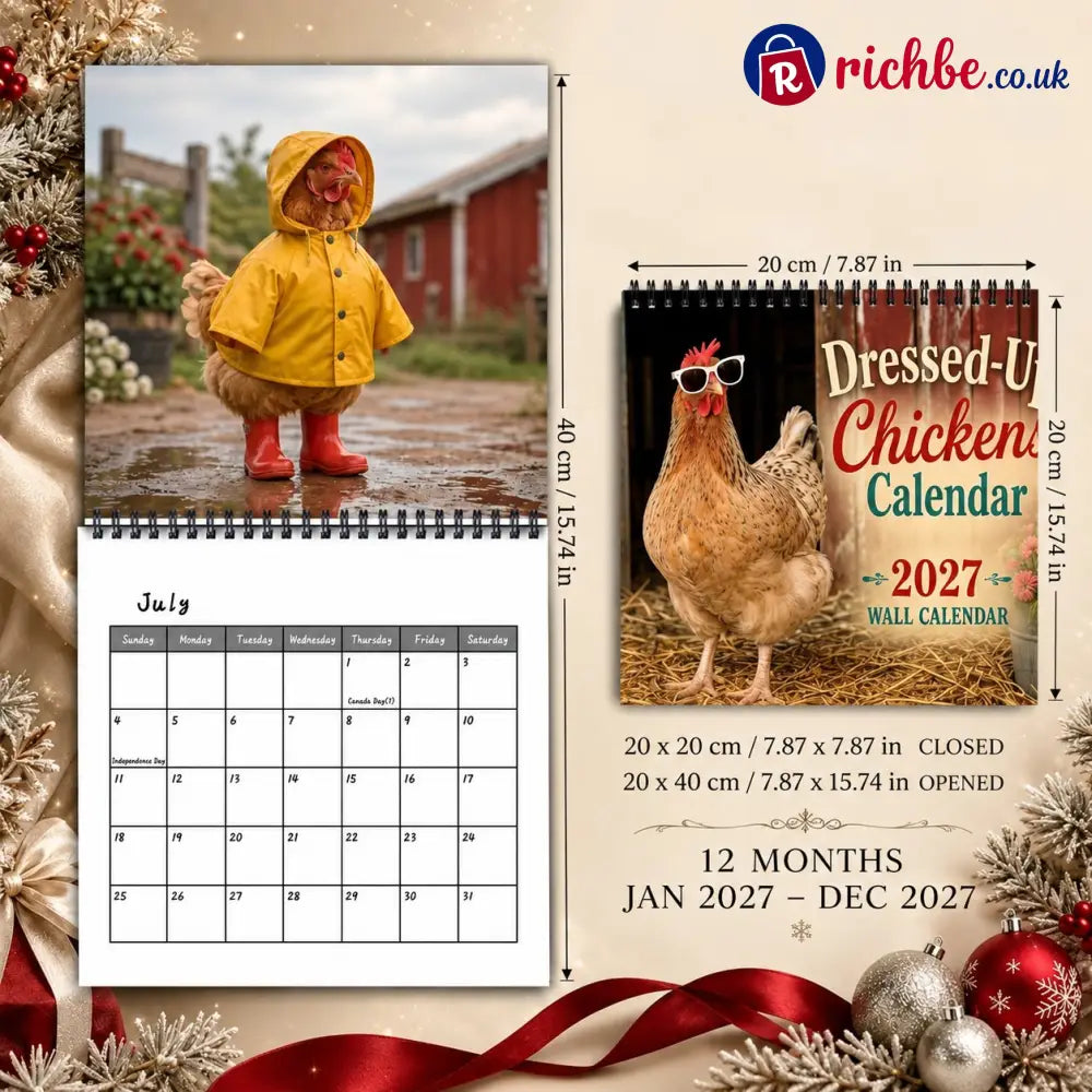 🐔 2027 Farm Chicken Calendar – 12 Months of Farmyard Charm & Feathered Fun - 2027 CALENDAR
