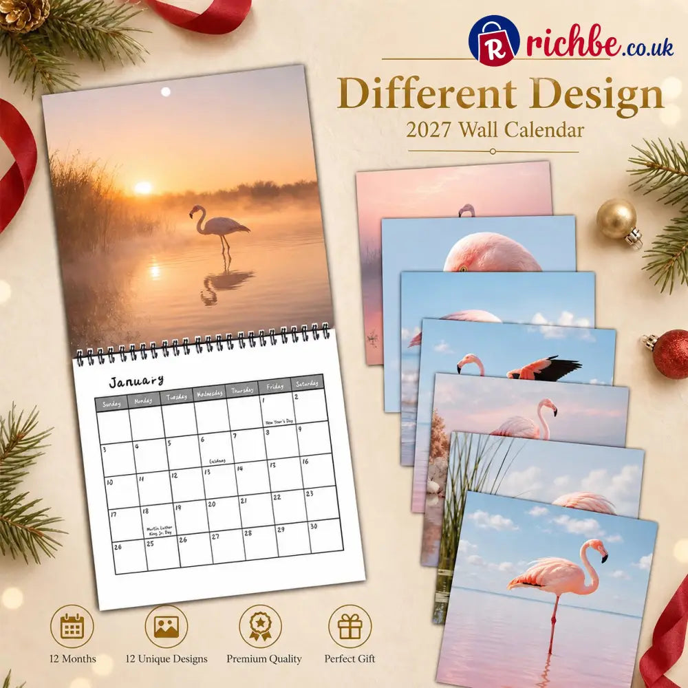 🦩 2027 Flamingo Calendar – 12 Months of Elegant Flamingo Beauty & Tropical Moments - 2027 CALENDAR