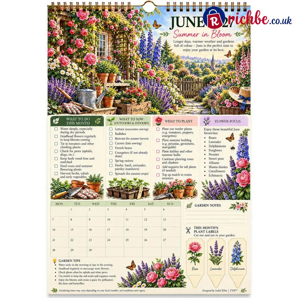 2027 Four Seasons Gardening Calendar & Monthly Planner – A4 Wall Calendar with Planting Guide Garden Tasks & Plant