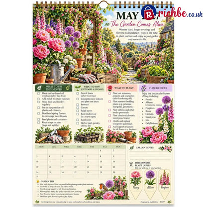 2027 Four Seasons Gardening Calendar & Monthly Planner – A4 Wall Calendar with Planting Guide Garden Tasks & Plant
