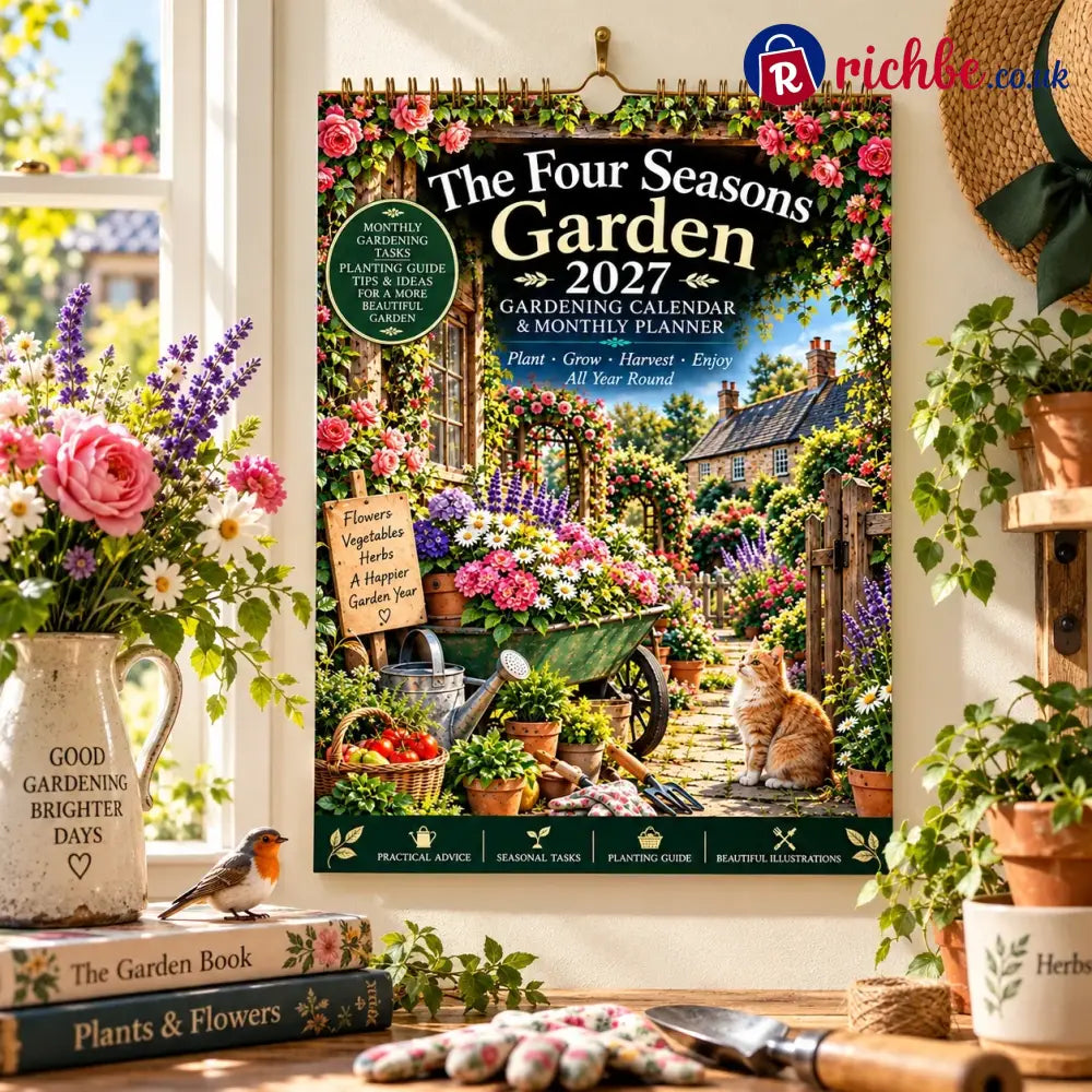 2027 Four Seasons Gardening Calendar & Monthly Planner – A4 Wall Calendar with Planting Guide Garden Tasks & Plant