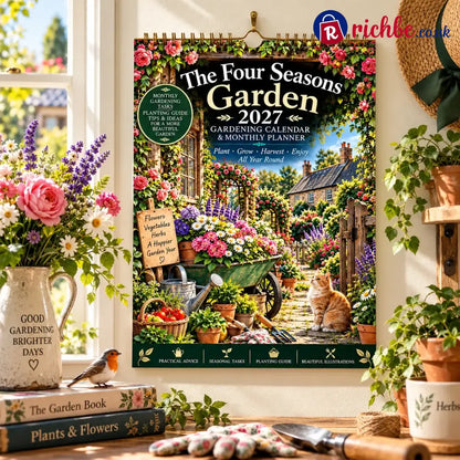 2027 Four Seasons Gardening Calendar & Monthly Planner – A4 Wall Calendar with Planting Guide Garden Tasks & Plant