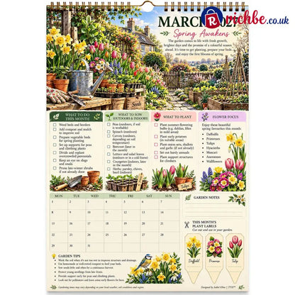 2027 Four Seasons Gardening Calendar & Monthly Planner – A4 Wall Calendar with Planting Guide Garden Tasks & Plant