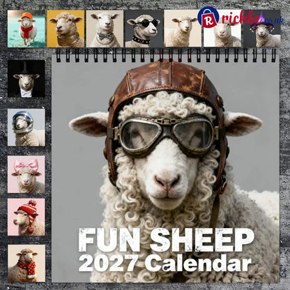 🐑 2027 Fun Sheep Calendar – 12 Months of Playful Sheep Portraits & Cheerful Farmyard Moments - New year