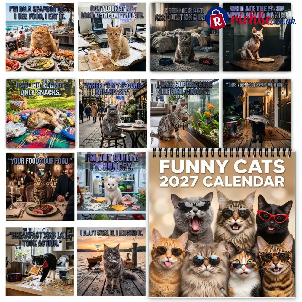 🐱2027 Funny Cats Wall Calendar – Sassy Cats & Hilarious Quotes - Bestseller