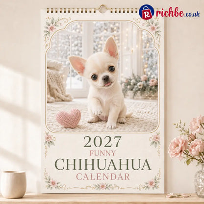 🐶2027 Funny Chihuahua Wall Calendar | A4 Hanging Calendar - Calendar