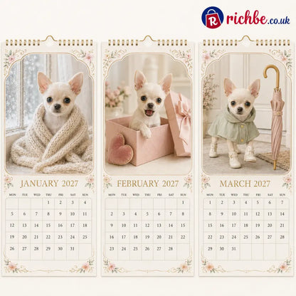 🐶2027 Funny Chihuahua Wall Calendar | A4 Hanging Calendar - Calendar