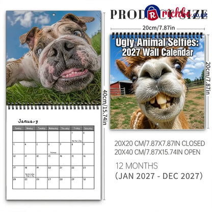 2027 Funny Farm Animal Selfies Wall Calendar – 12 Months of Hilariously Unfiltered Animal Faces