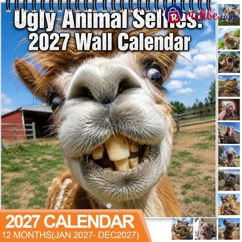 2027 Funny Farm Animal Selfies Wall Calendar – 12 Months of Hilariously Unfiltered Animal Faces
