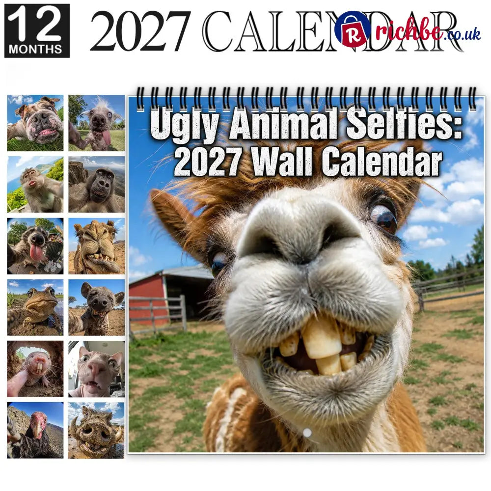 2027 Funny Farm Animal Selfies Wall Calendar – 12 Months of Hilariously Unfiltered Animal Faces