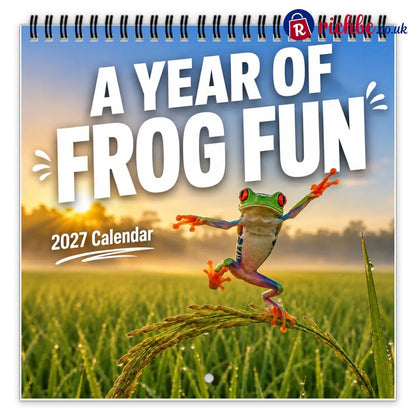 🐸 2027 Funny Frog Wall Calendar 12-Month Spiral Planner With Notes - New year