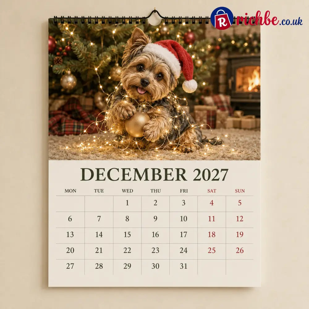 🐶2027 Funny Yorkshire Terrier Wall Calendar | A4 Hanging Calendar-2