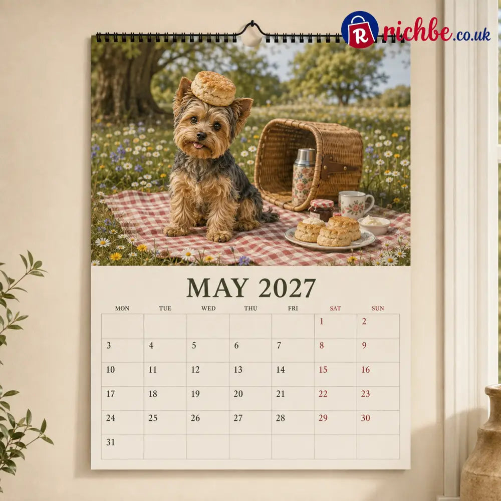 🐶2027 Funny Yorkshire Terrier Wall Calendar | A4 Hanging Calendar-2
