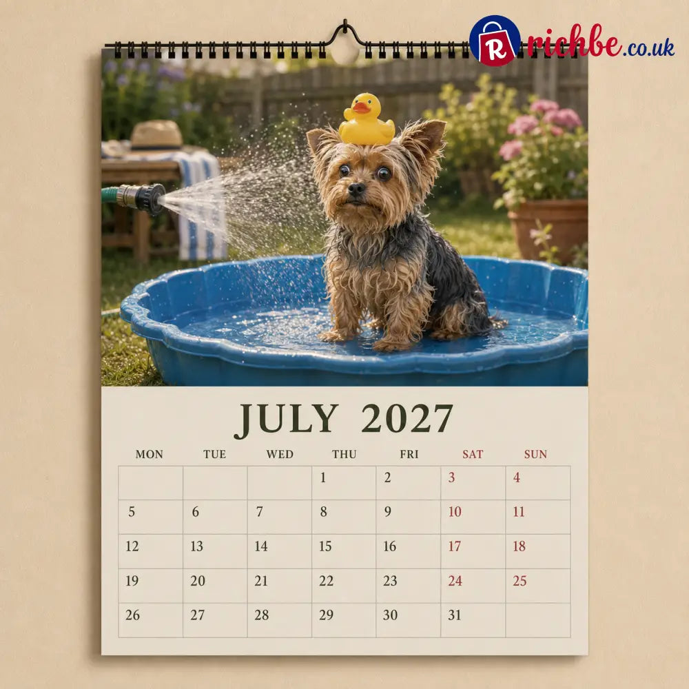 🐶2027 Funny Yorkshire Terrier Wall Calendar | A4 Hanging Calendar-2