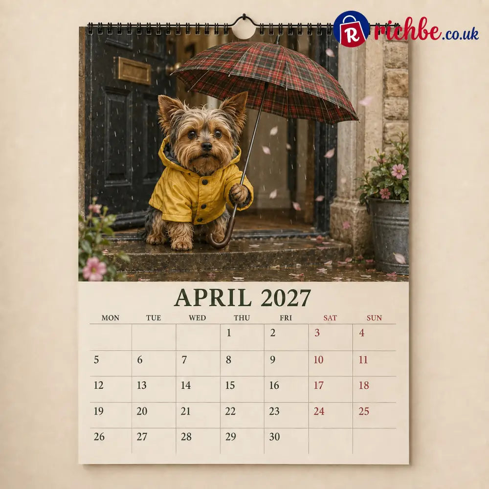 🐶2027 Funny Yorkshire Terrier Wall Calendar | A4 Hanging Calendar-2