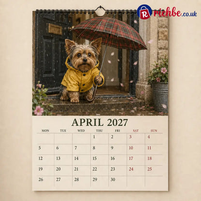 🐶2027 Funny Yorkshire Terrier Wall Calendar | A4 Hanging Calendar-2