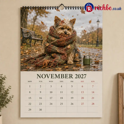 🐶2027 Funny Yorkshire Terrier Wall Calendar | A4 Hanging Calendar-2
