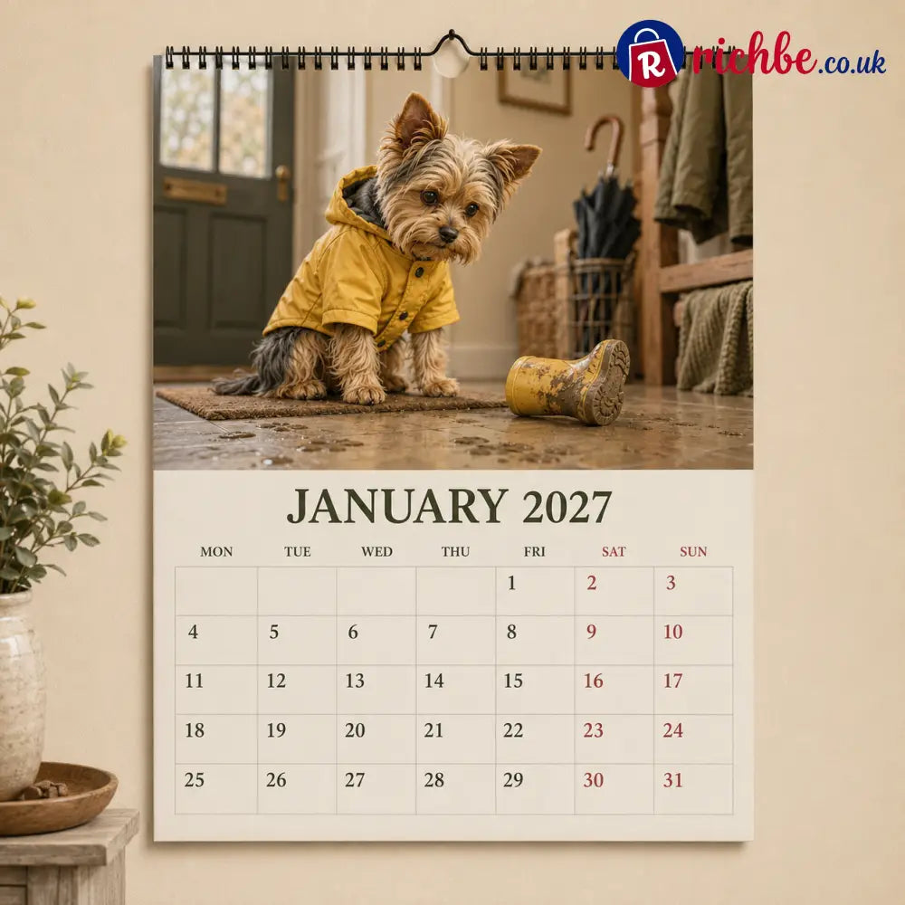 🐶2027 Funny Yorkshire Terrier Wall Calendar | A4 Hanging Calendar-2