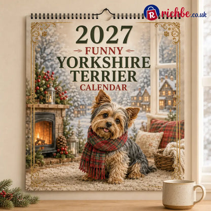 🐶2027 Funny Yorkshire Terrier Wall Calendar | A4 Hanging Calendar-2