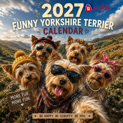 2027 Funny Yorkshire Terrier Wall Calendar | A4 Hanging Calendar - Calendar