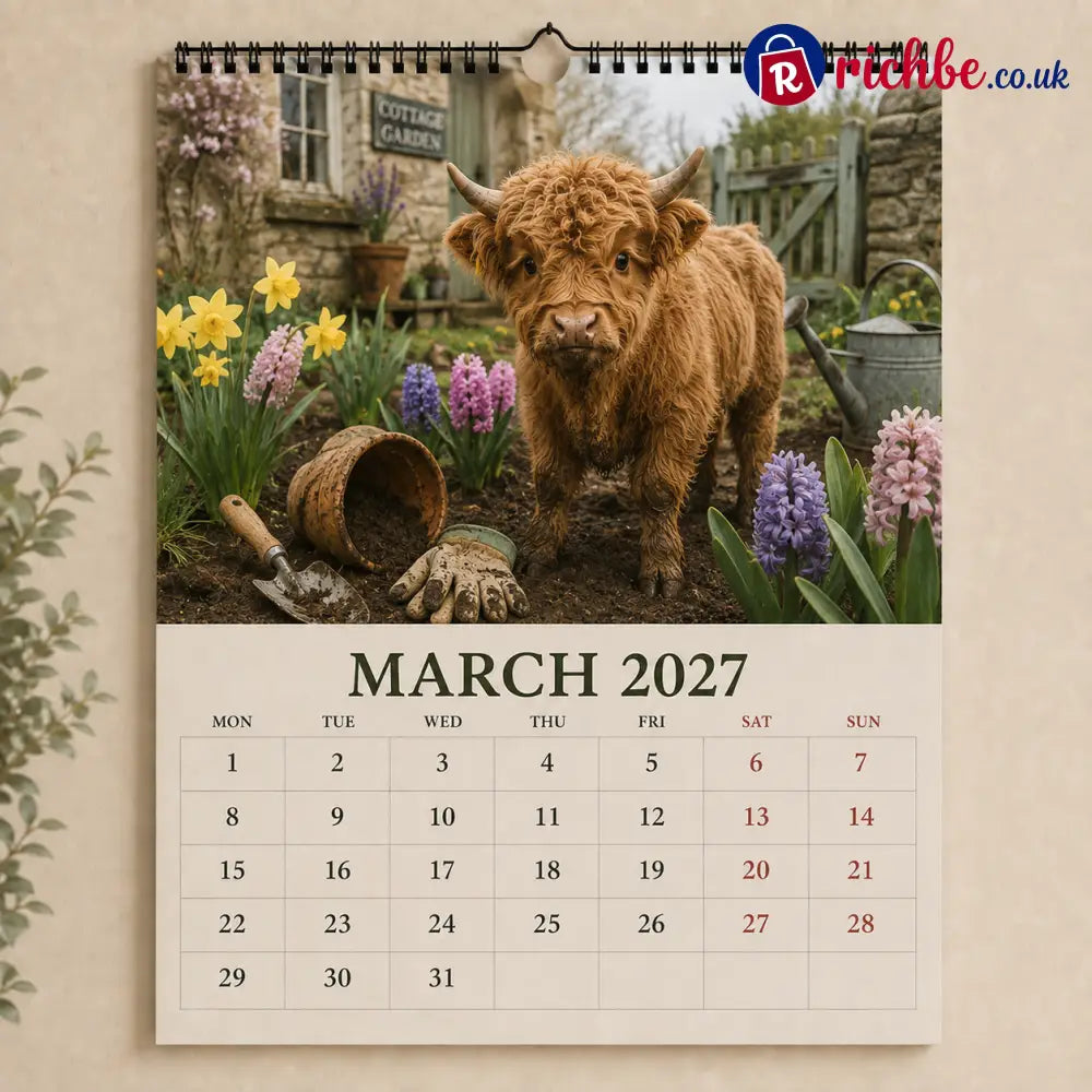 🐮 2027 Highland Cows Seasons Calendar - Calendar