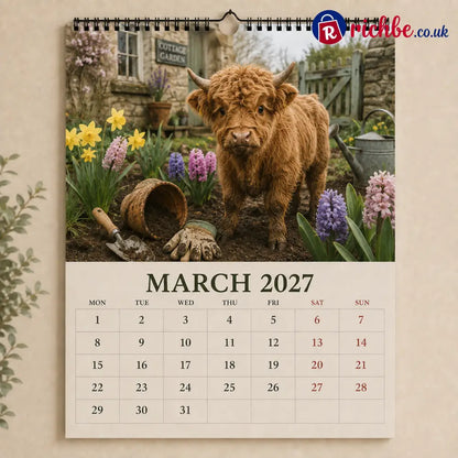 🐮 2027 Highland Cows Seasons Calendar - Calendar