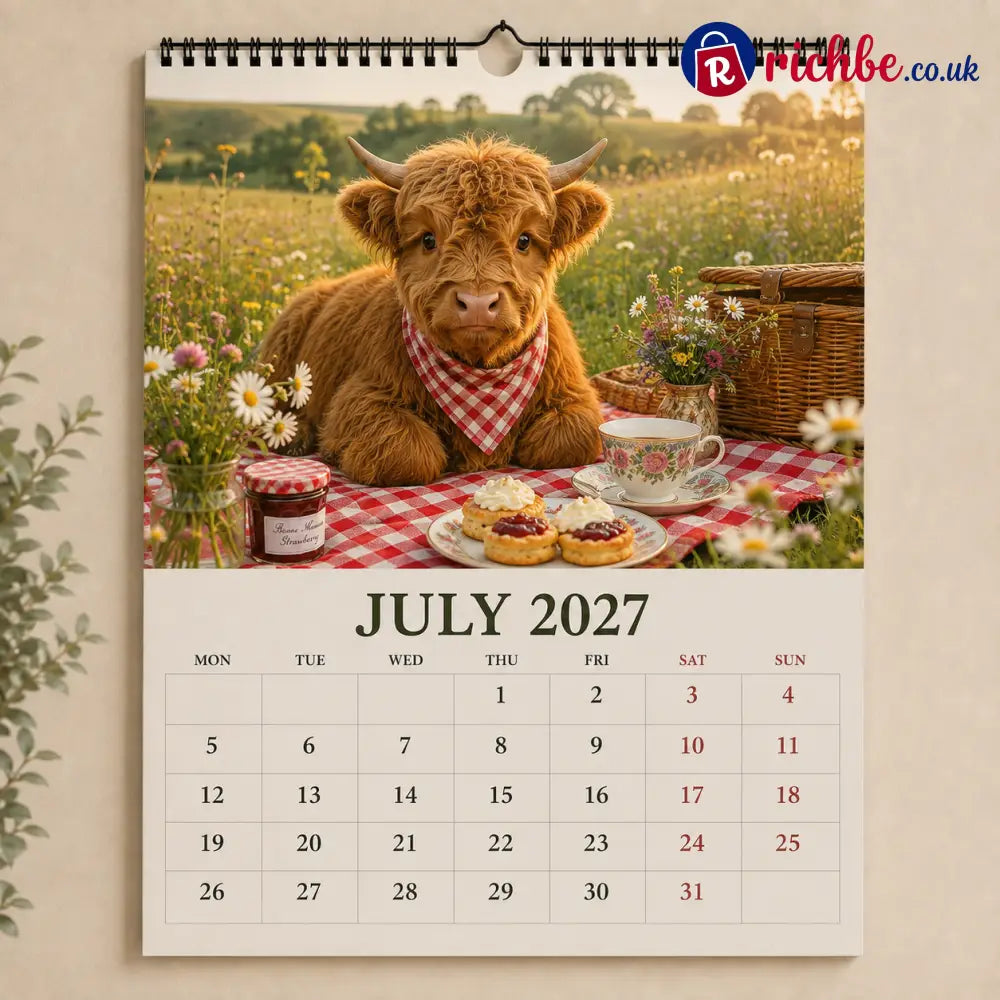 🐮 2027 Highland Cows Seasons Calendar - Calendar