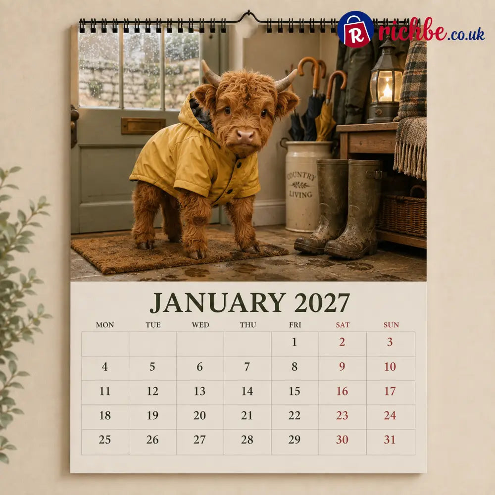 🐮 2027 Highland Cows Seasons Calendar - Calendar