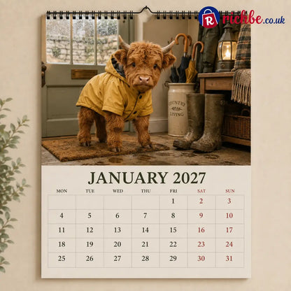 🐮 2027 Highland Cows Seasons Calendar - Calendar