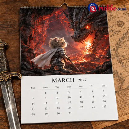 🐱2027 Knight Cat vs. The Dragon Calendar