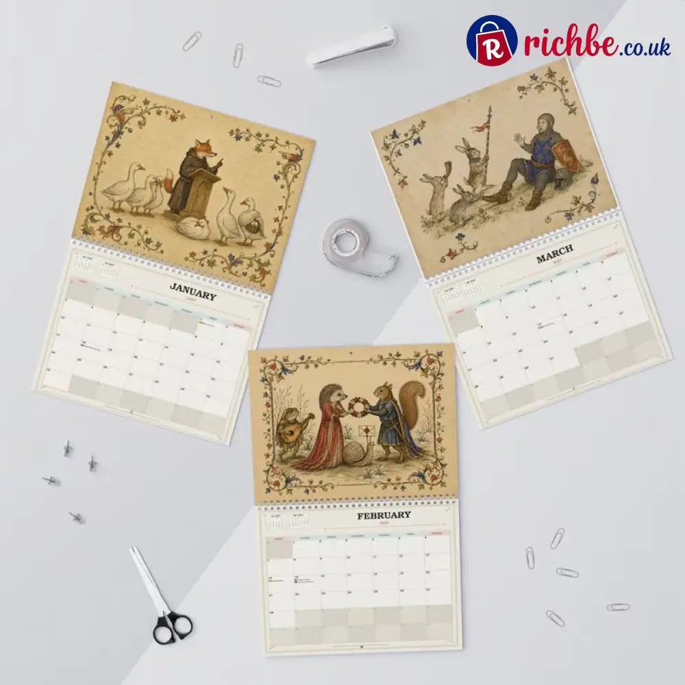 📜 2027 Medieval Animal Mischief in the Margins Wall Calendar