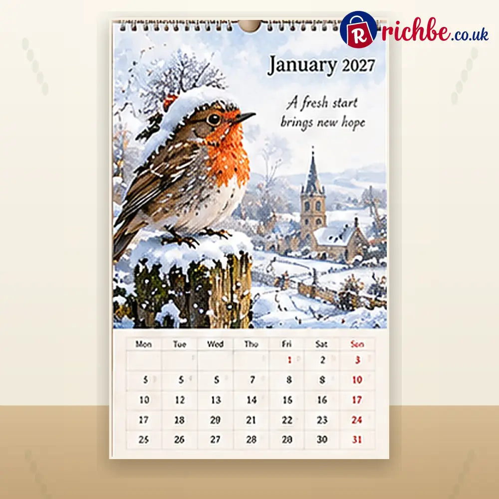 🐦 2027 Robins Through the Seasons Wall Calendar