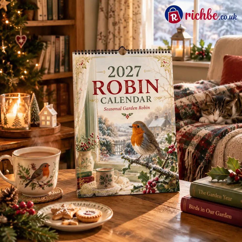 🐦 2027 Seasonal Garden Robin Calendar|A4 Hanging Calendar - Houseware & Kitchen