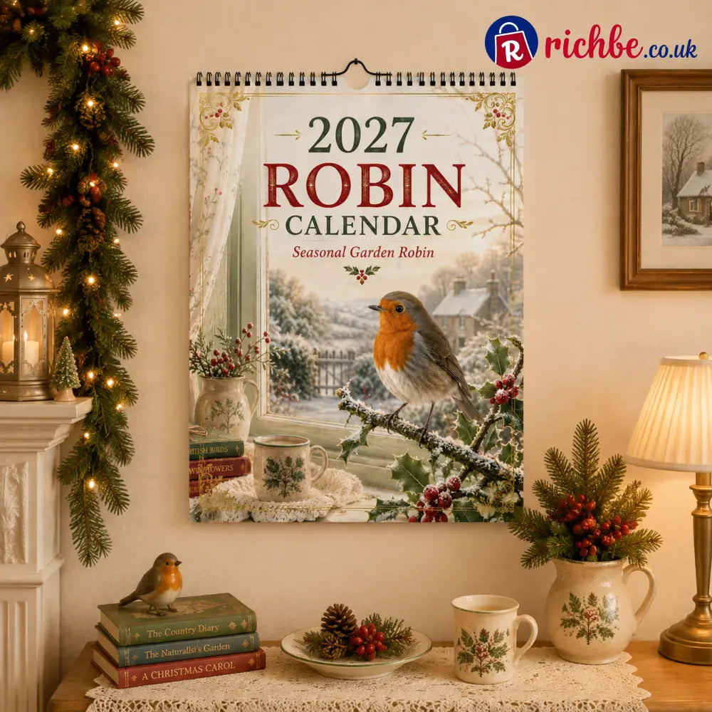 🐦 2027 Seasonal Garden Robin Calendar|A4 Hanging Calendar - Houseware & Kitchen
