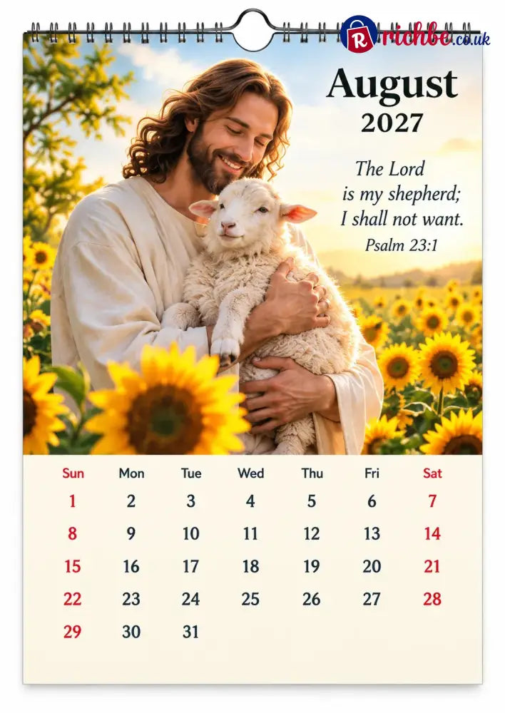 ✝️ 2027 Seasons of Faith Wall Calendar | 12 Months of Christian-Inspired Artwork Peaceful Countryside Scenes & Shepherd