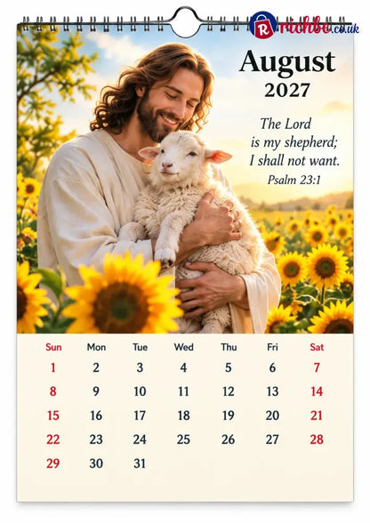 ✝️ 2027 Seasons of Faith Wall Calendar | 12 Months of Christian-Inspired Artwork Peaceful Countryside Scenes & Shepherd