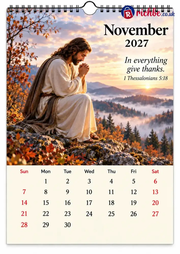 ✝️ 2027 Seasons of Faith Wall Calendar | 12 Months of Christian-Inspired Artwork Peaceful Countryside Scenes & Shepherd