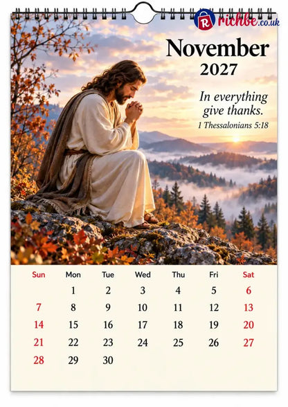 ✝️ 2027 Seasons of Faith Wall Calendar | 12 Months of Christian-Inspired Artwork Peaceful Countryside Scenes & Shepherd