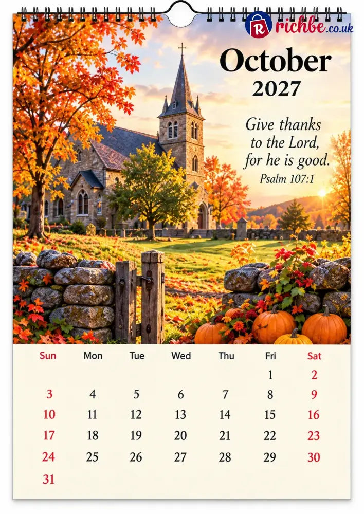 ✝️ 2027 Seasons of Faith Wall Calendar | 12 Months of Christian-Inspired Artwork Peaceful Countryside Scenes & Shepherd