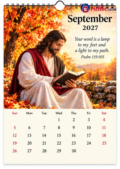 ✝️ 2027 Seasons of Faith Wall Calendar | 12 Months of Christian-Inspired Artwork Peaceful Countryside Scenes & Shepherd