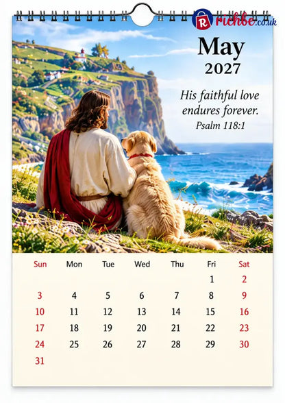 ✝️ 2027 Seasons of Faith Wall Calendar | 12 Months of Christian-Inspired Artwork Peaceful Countryside Scenes & Shepherd