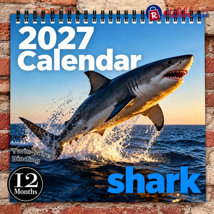 🦈2027 Sharks Wall Calendar – 12 Months of Incredible Sharks & Ocean Adventures - 2027 CALENDAR